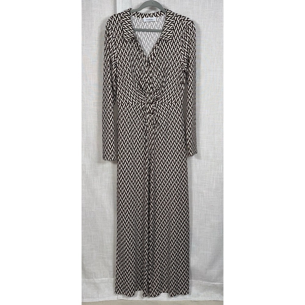 Bumblebee Boutique Pants Jumpsuit‎ Women's Sz Medium M Long Sleeve Brown Print